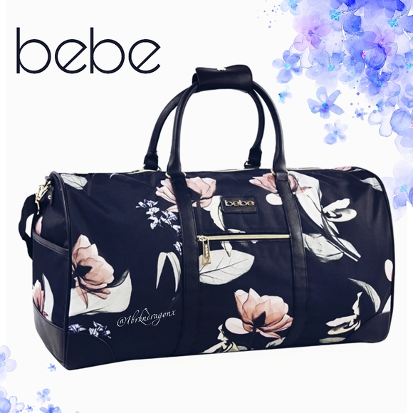 bebe Handbags - NWT GORGEOUS BEBE Floral Weekender Duffle Travel Bag Bebe Paris Print